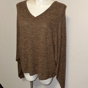 Elegant Brown V-Neck Soft Sweater